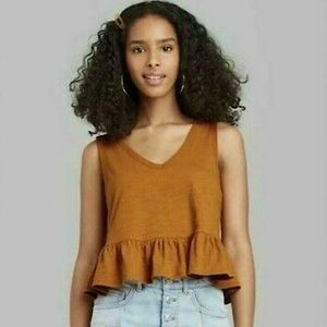 Wild Fable Ruffle Hem Sleeveless Tank Top